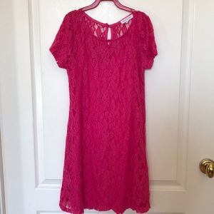 Floral Lace Pink Dress 🌷